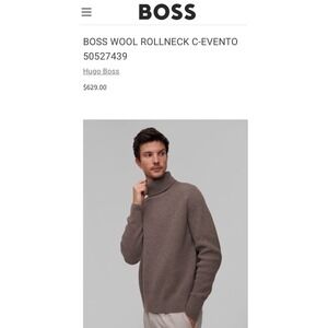 NWT BOSS WOOL ROLLNECK C-EVENTO 50527439 Navy Blue Sweater Men's‎ Size XXXL
